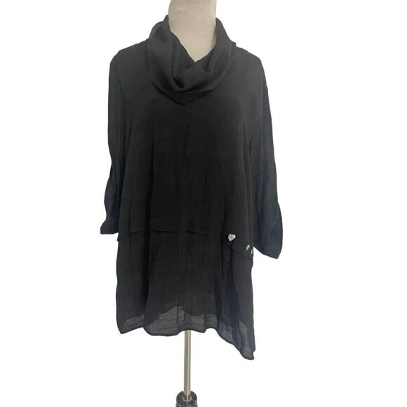 Lindi Size Large  Top Blouse Boho Lagenlook Abstract Artsy - Picture 1 of 7
